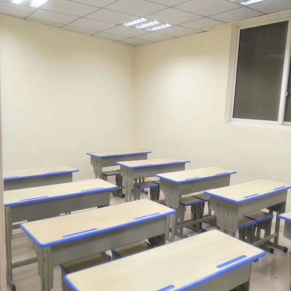 课桌可升高中小学生学校单双人课桌椅培训辅导班家用木金属桌