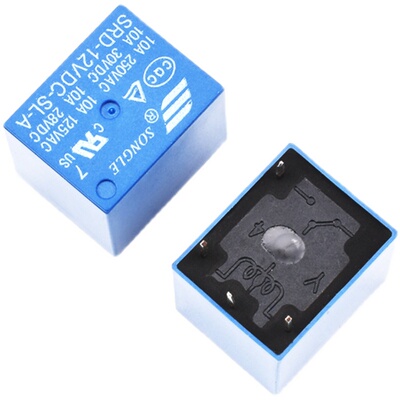 SRD-03V 05V 12V 24VDC-SL-A-C 松乐继电器 4脚5脚3V 蓝色T73 10A