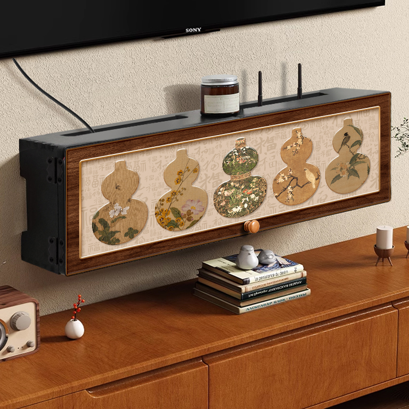 路由器收纳盒电视柜机顶盒放置架