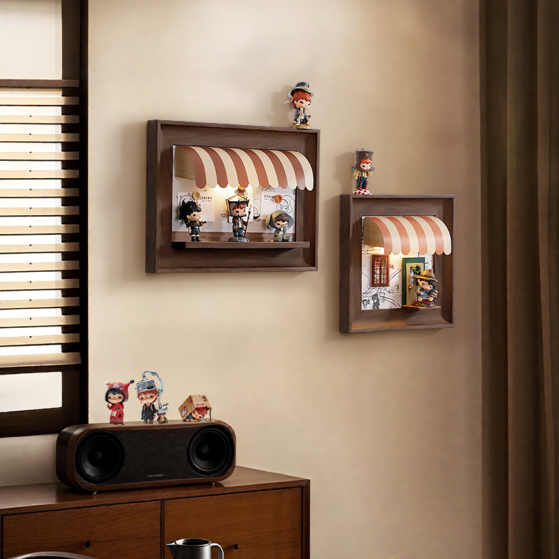 创意手办盲盒收纳装饰画壁画挂墙