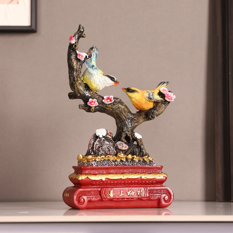 中式喜上眉梢发财树摆件