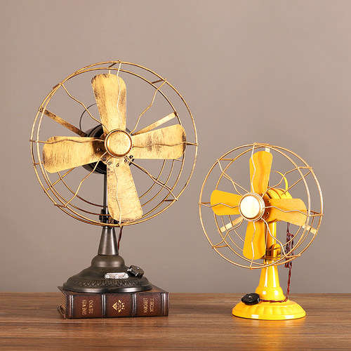 覆古怀旧老式铁艺电风扇模型摆件家居客厅玄关电视酒柜装饰摆设品