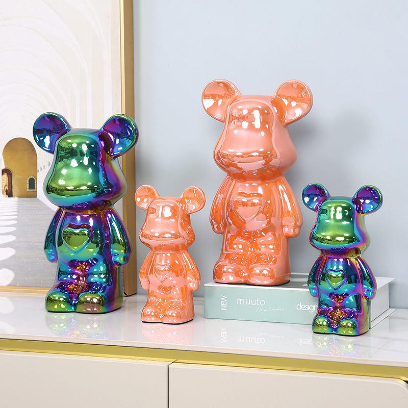 新款网红爱心暴力熊电视酒柜摆件