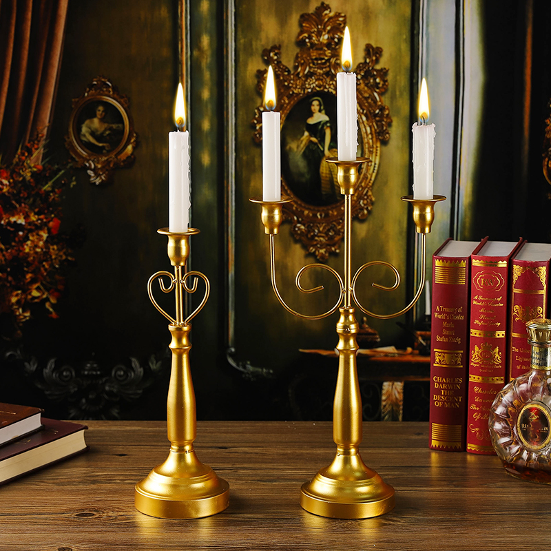 欧式复古金属烛台蜡烛