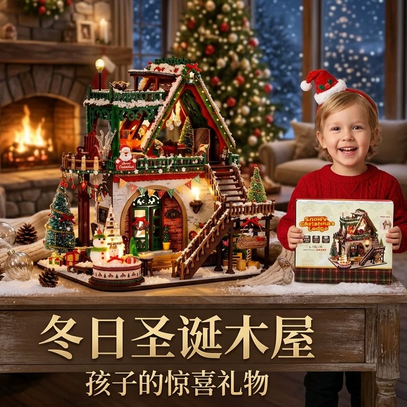 圣诞diy小屋模型积木摆件拼装