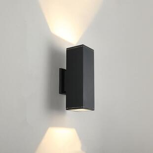 LED户外壁灯方形双头围墙灯门柱上下照壁灯北欧单头户外室外壁灯