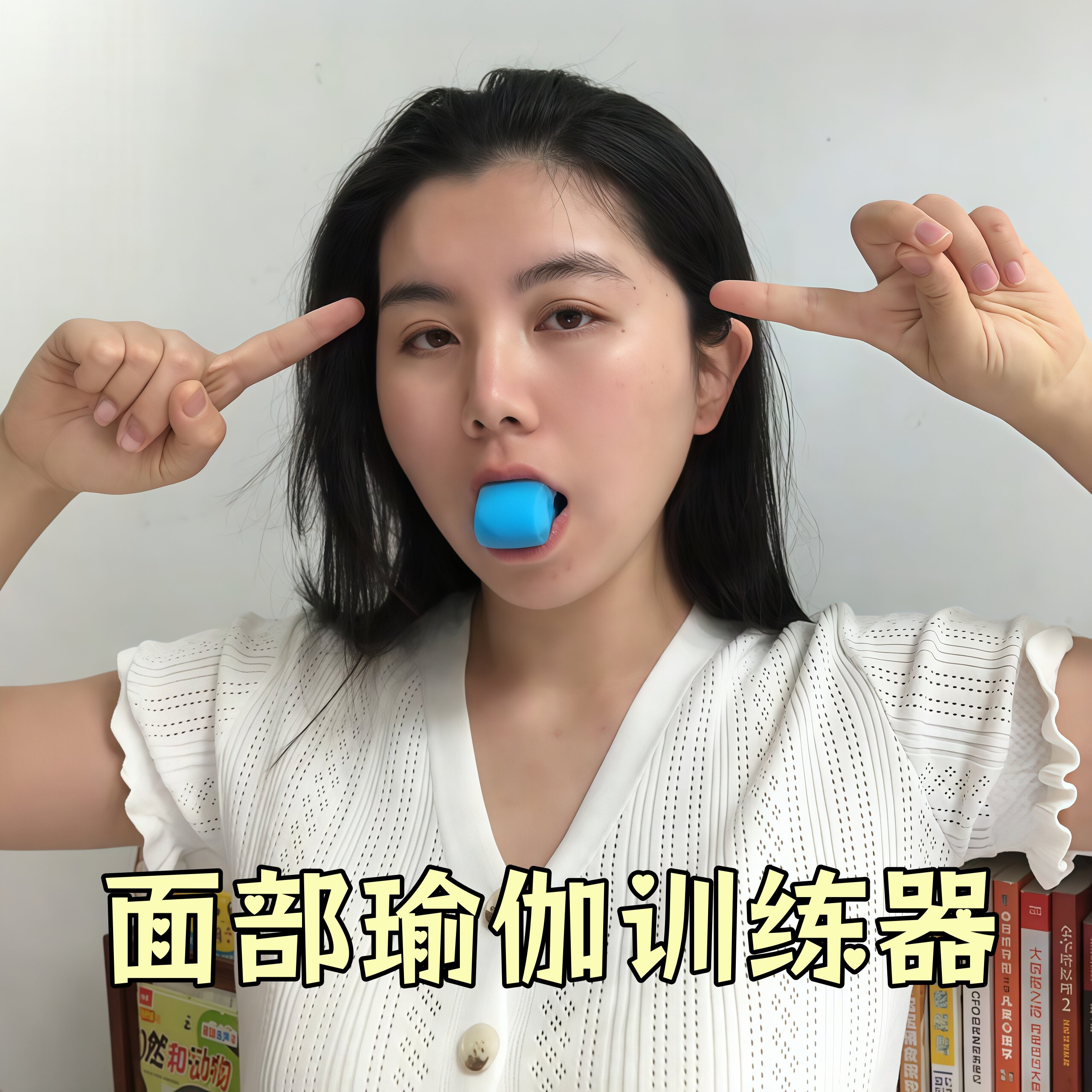 面部瑜伽训练器咬肌太阳穴凹陷瑜伽球脸部外轮廓肌肉下颚线锻炼器