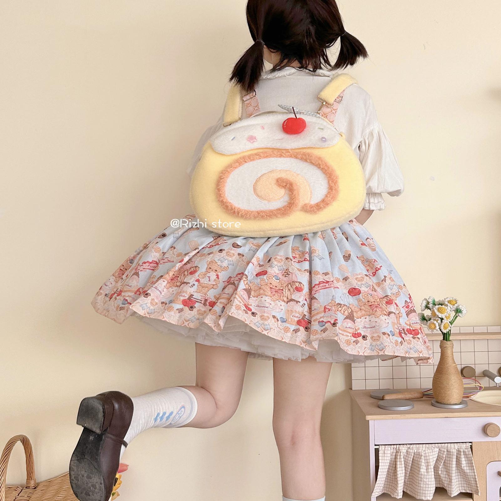 日稚商店原创瑞士卷双肩包lolita