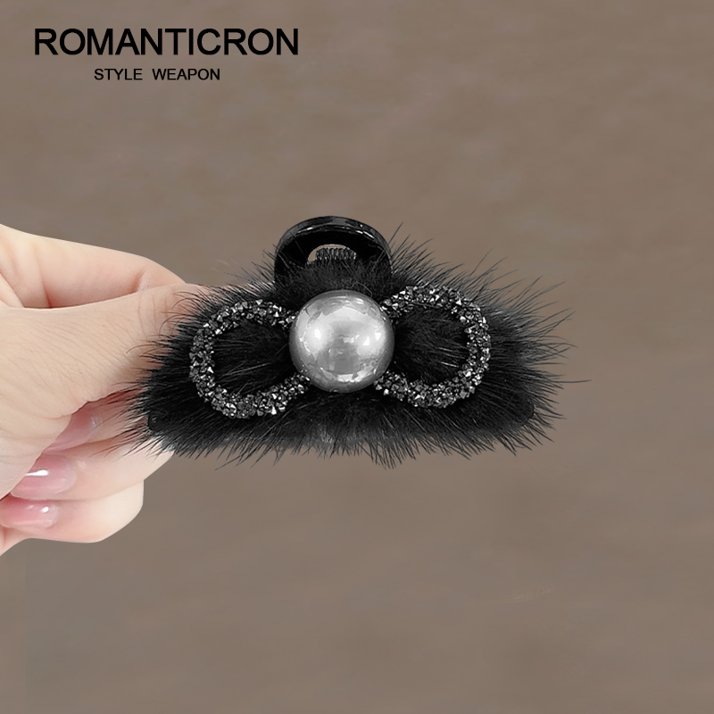 发抓毛绒日韩优雅气质鲨鱼夹