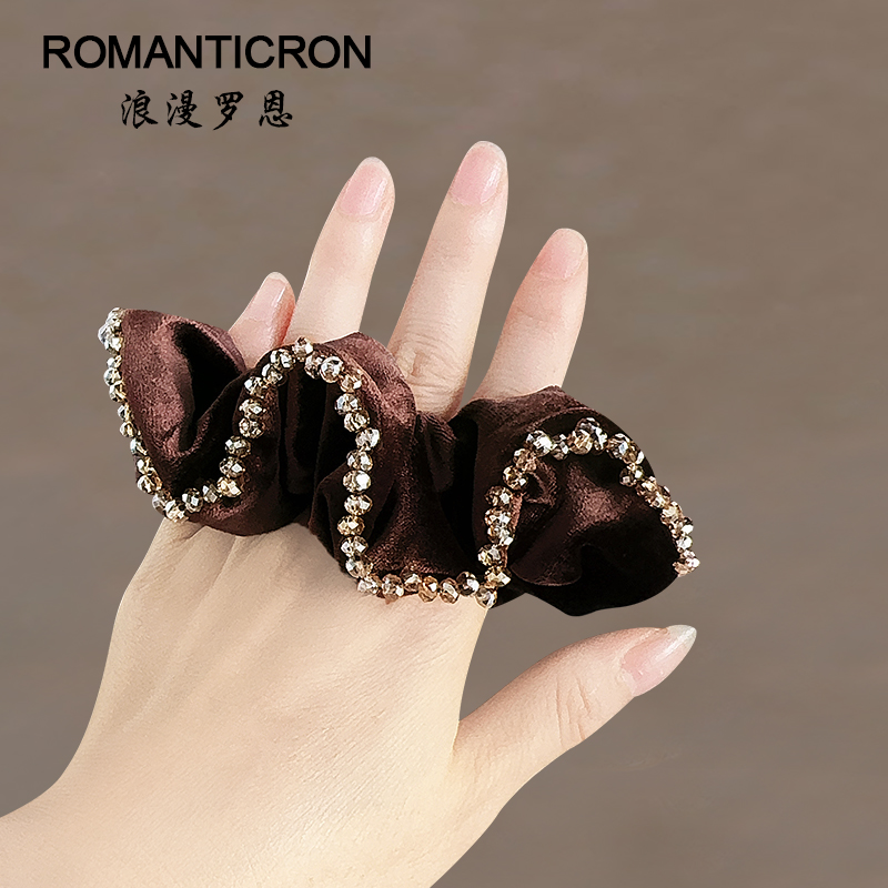 发圈女高级感洋气时尚扎头发肥肠2025新款高端毛绒头花不勒头发