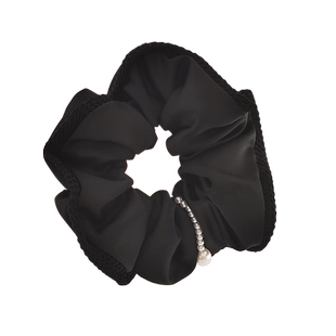 猪大肠发圈公主落难简约黑色马尾法式高级缎面赫本风头花成人头绳