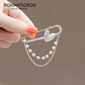 流苏胸针女精致小众珍珠设计感奢华气质别针款 西服爱心胸花配饰