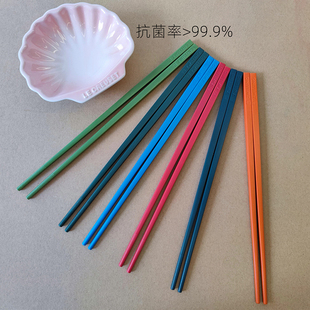 双立人中式新抗菌彩色筷子送礼家用便携防滑防霉筷子6双家庭装
