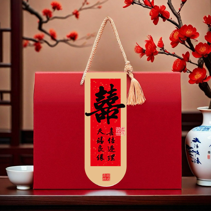 结婚礼盒订婚高档手提礼品盒婚礼喜宴伴手礼大号喜糖包装盒空盒