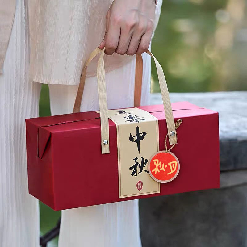 国风款月饼手提礼品盒定制批发图片