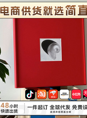 红色极简高级感客厅装饰画现代北欧抽象背景墙艺术画卧室挂画壁画