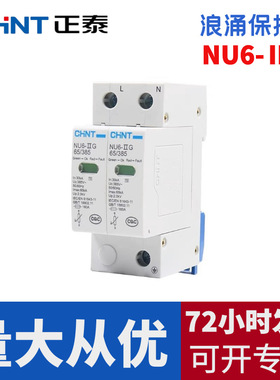 正泰电涌保护器NU6-ⅡG/IIG浪涌40kA浪涌保护器防雷器2P电涌开关