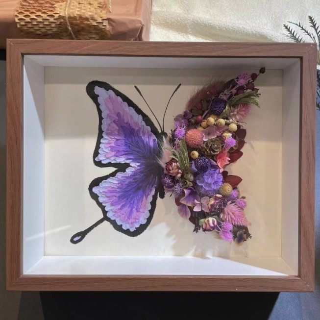 紫色蝴蝶干花油画棒蝴蝶中空立体相框中空蝴蝶画镜框,家居饰品,相框/画框,淘宝优惠券,粉丝福利购,淘宝优惠卷