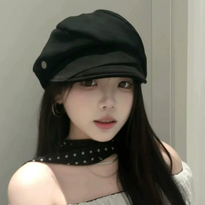 2025新款褶皱云朵帽韩版八角帽