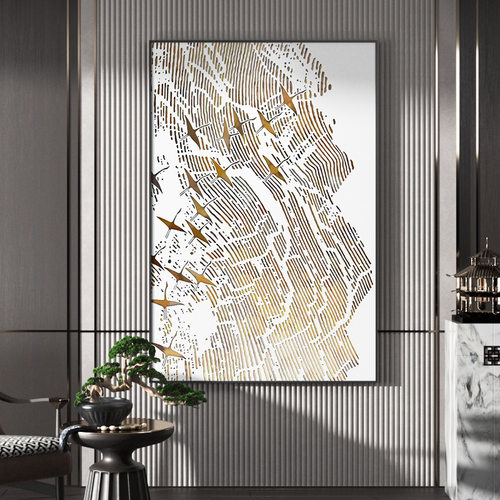 现代简约新中式入户玄关装饰画酒店大堂样板间挂画客厅餐厅壁画