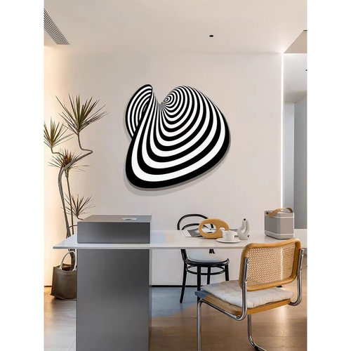 入户3d立体玄关装饰画走廊过道不规则抽象挂画现代轻奢高档壁画挂