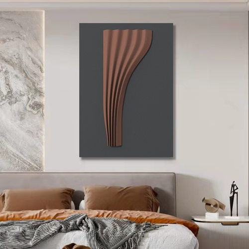 意式轻奢3D立体浮雕挂画玄关入户装饰画简约客厅手绘砂岩肌理壁画