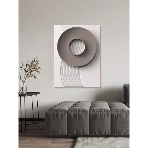 现代轻奢入户玄关立体浮雕装饰画客厅简约高级感挂画餐厅书房壁画