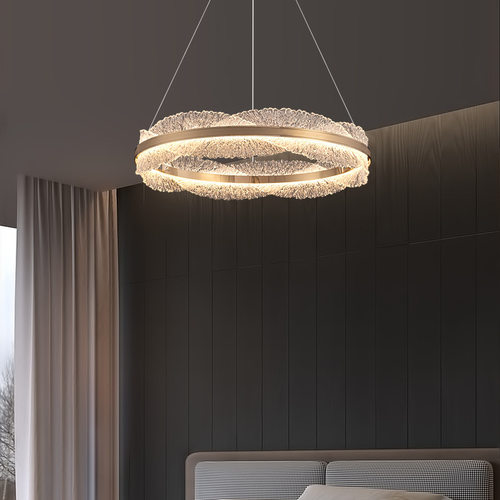 现代轻奢客厅吊灯圆环形led大厅灯设计师创意样板房卧室餐厅灯具