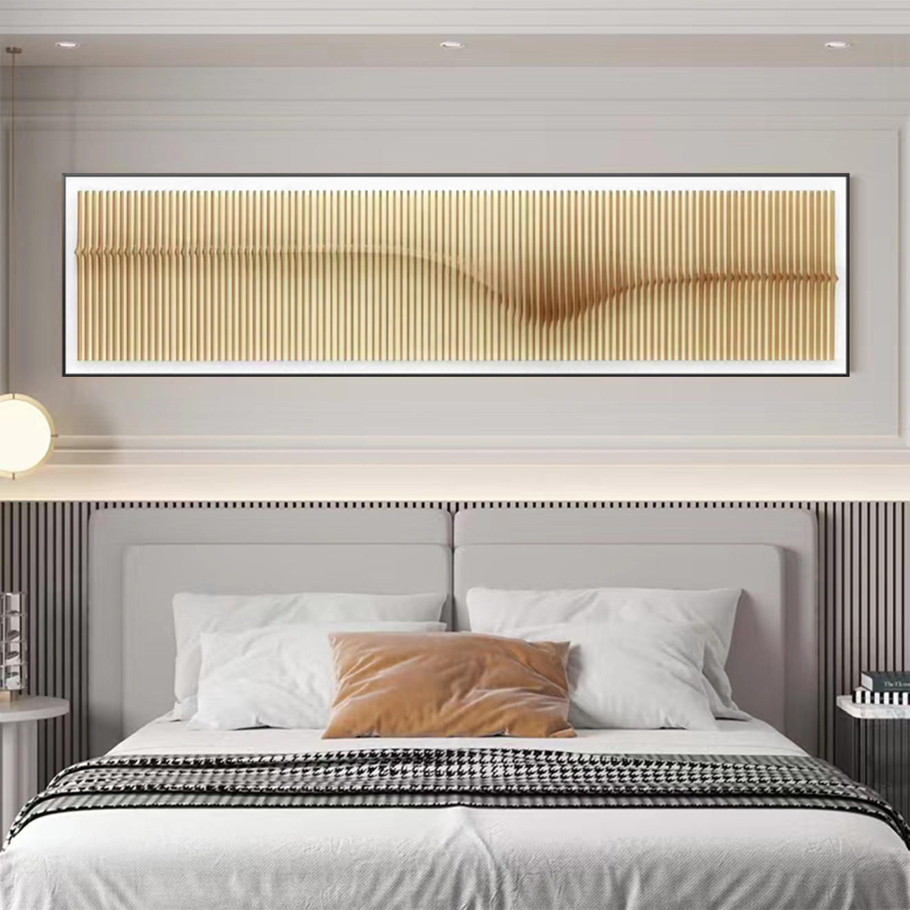 亚克力插片立体抽象实物画客厅沙发背景墙装饰画现代轻奢卧室挂画图片