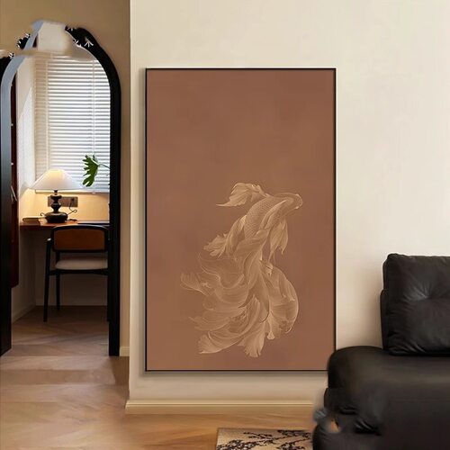 《年年有余》新中式客厅装饰画金鱼寓意好餐厅现代玄关壁挂画