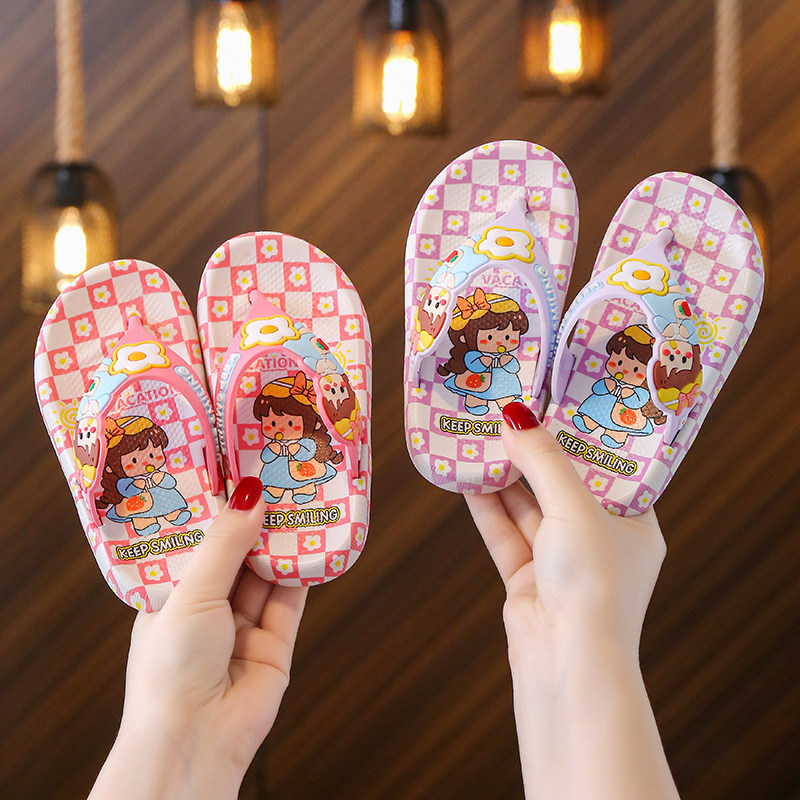 儿童人字拖夏季女孩女童室内外穿防滑软底沙滩鞋宝宝拖鞋小孩凉拖