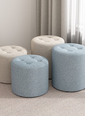 小凳子家用实木矮凳客厅沙发凳门口换鞋凳布艺圆凳儿童墩子小板凳