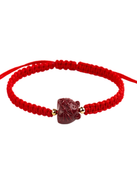 小女匠情侣款朱砂虎头手链