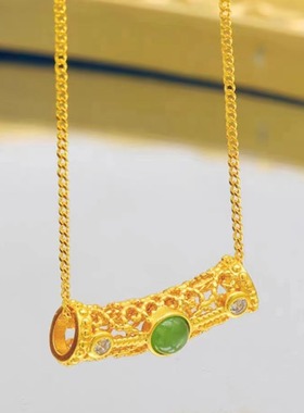 2025新款项链女复古轻奢小众锁骨链侧身链