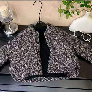 穿搭推荐~森系儿童翻领三层夹棉保暖外套冬装男女童洋气碎花棉袄