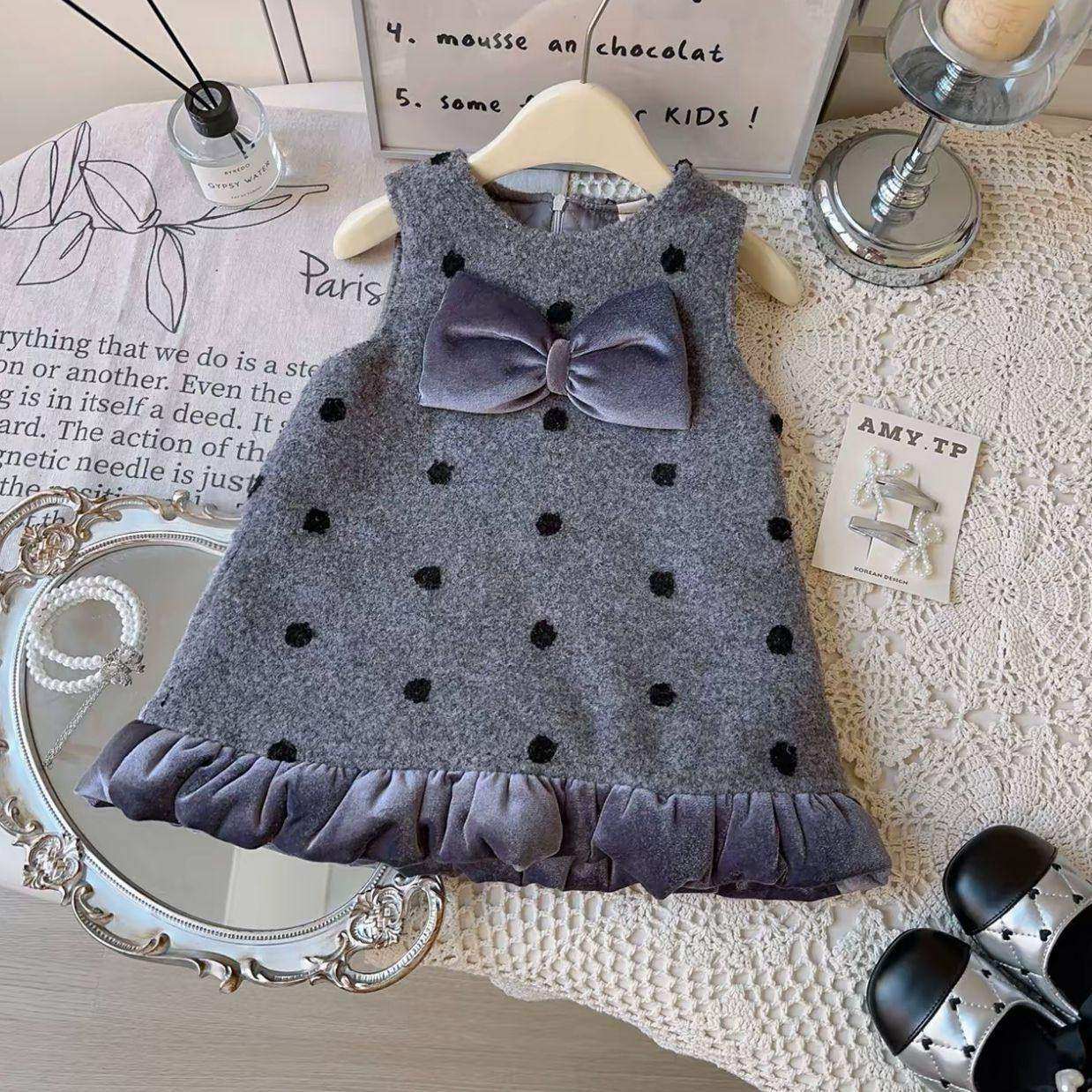 秋冬新款女童连衣裙儿童洋气时髦夹棉背心裙小女孩加厚毛呢公主裙,童装/婴儿装/亲子装,连衣裙,淘宝优惠券,粉丝福利购,淘宝优惠卷