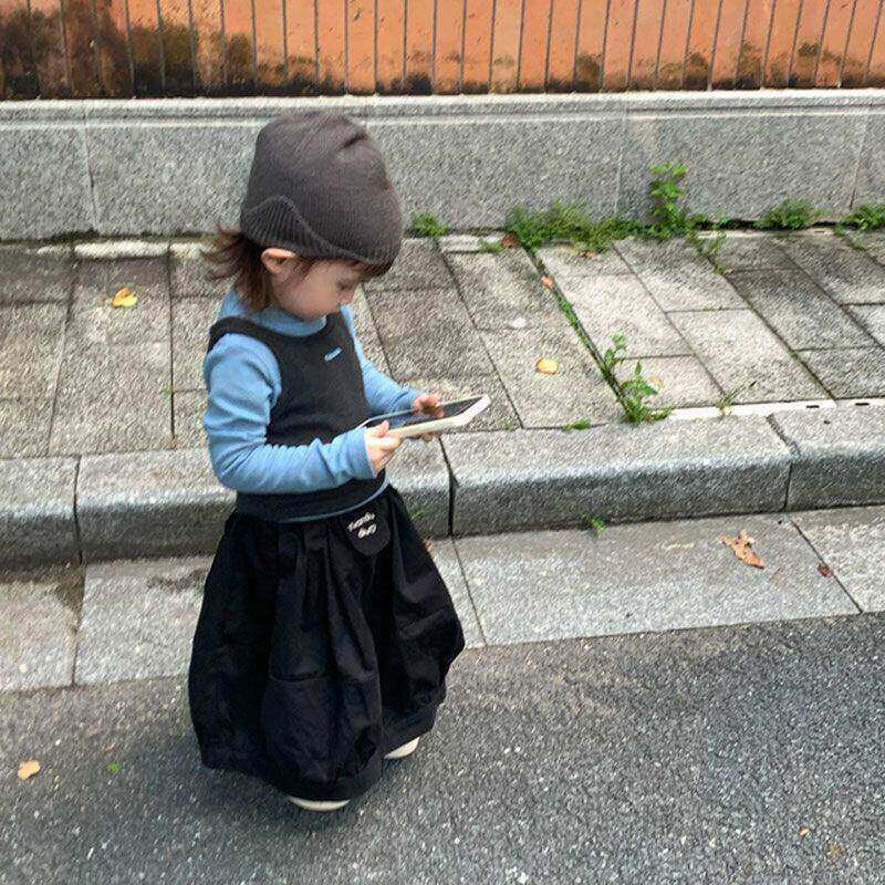 韩国童装宝宝秋装套装2026新款女童棉质长袖内搭背心裙裤三件套