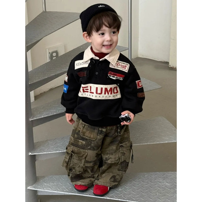 男童加绒卫衣套装儿童秋冬上衣