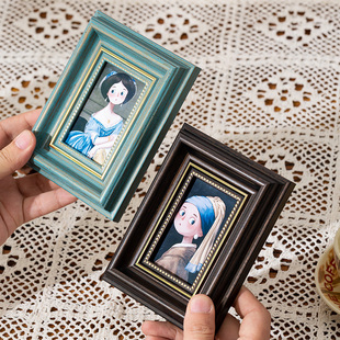 拍立得迷你儿童小相框摆台3 4寸洗照片做成像框diy证件照装裱摆件