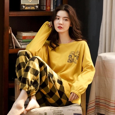 Women Cotton Pajamas Set Cute Cartoon Homewear Home Clothes