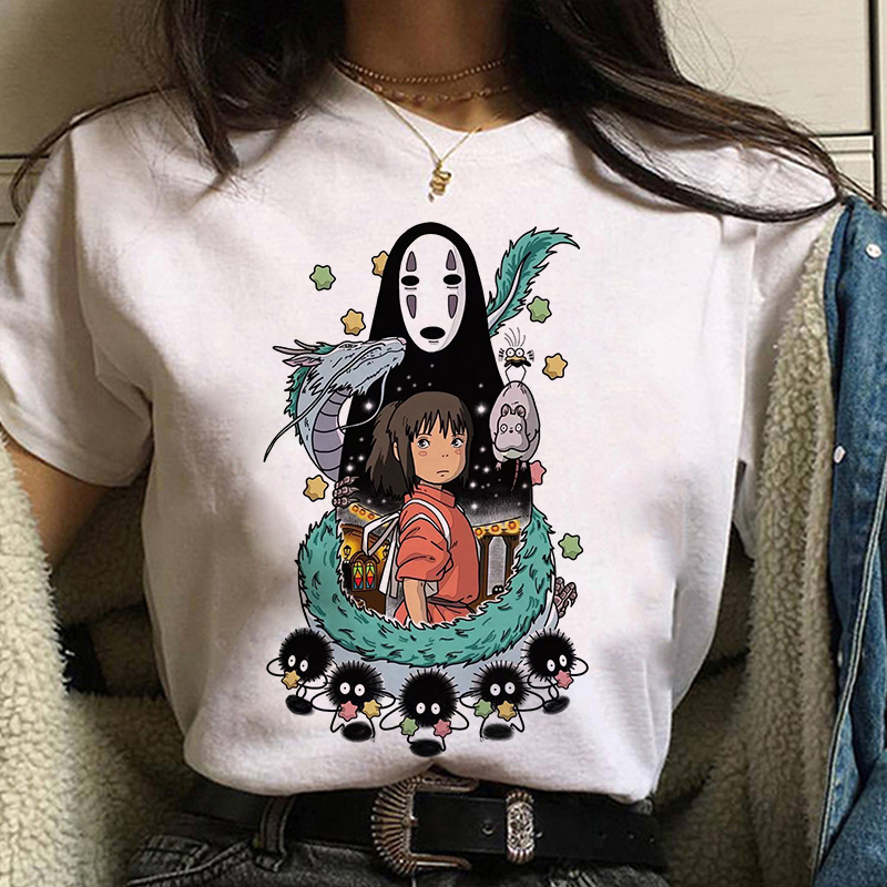 Studio Ghibli Spirited Away Hayao Miyazaki Kawaii Print T-sh