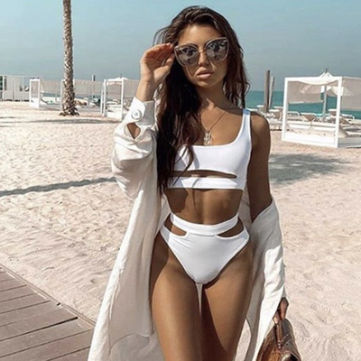 High Quality White Bikinis High Waist Bikini  Hot Sale Padde