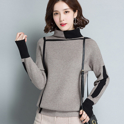 Women Turtleneck Sweater Long Sleeve Jumpers Knitwear Casual