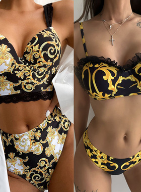 Push Up Bikinis 2021 Bikini Set High Waist Swimwear Women Sw