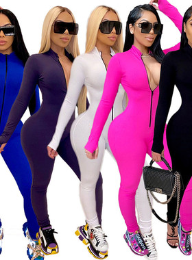 Workout Active Wear Solid Color Rompers Womens Jumpsuit Spor