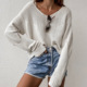 Oversized Hollow Out Casual Batwing Foridol Loo Beige Sleeve