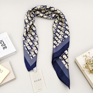 新款男女丝巾四季薄款百搭方巾头巾空调房护颈披肩围巾简约遮阳