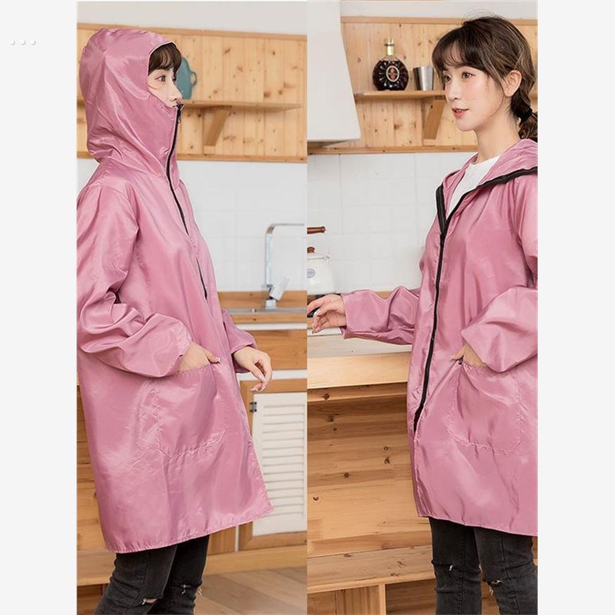 口罩款罩衣长袖防水防油围裙女厨房家用防晒薄罩衣成人男女工作服