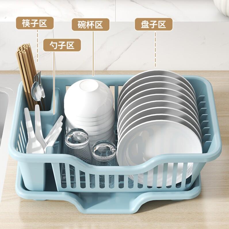 厨房历水蓝可拆卸碗盘架多功能加厚置物架水槽家用大容量碗碟碗盘