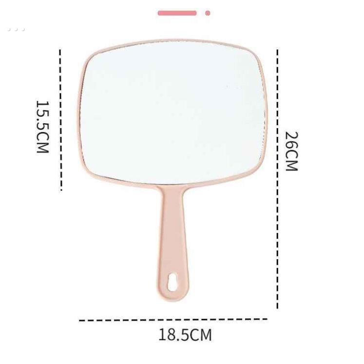 发廊后背专用大号手镜专业圆形美发手柄化妆后视镜化妆镜镜子方形